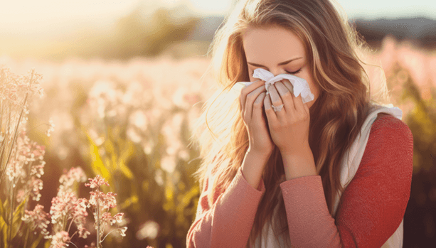 Person experiencing allergy symptoms