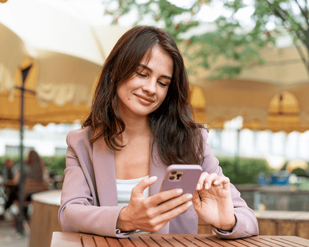 Woman looking at her phone